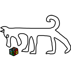 Dog and Rubik's Cube