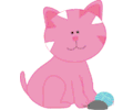 Pink kitten mouse yarn