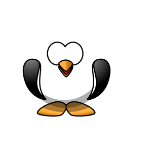 Penguin With Beak Slightly Open