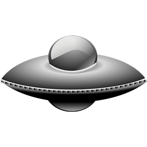Ufo in metalic style