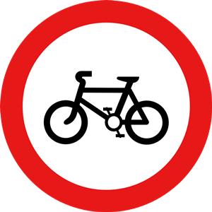 Roadsign no cycles