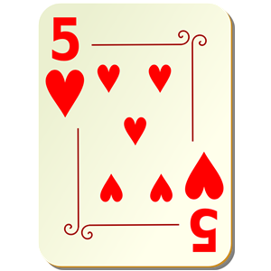 Ornamental deck: 5 of hearts