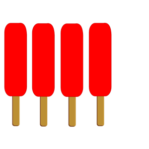 4 Red Single Popsicle