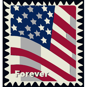 postal service stamp USA Flag