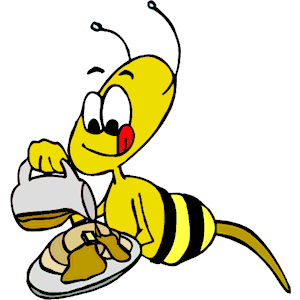 Bee Eating Pancakes