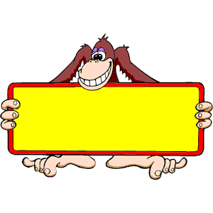 Monkey with Sign
