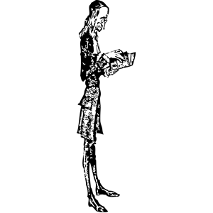 skinny man reading