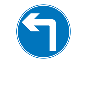 Roadsign turn ahead