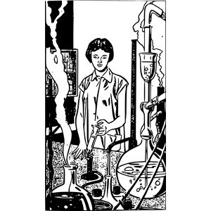 Scientist Woman (comic book style)