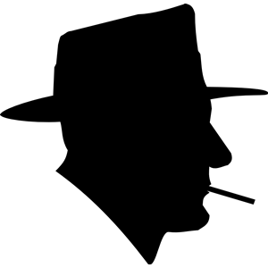 Smoking Man in Fedora Silhouette