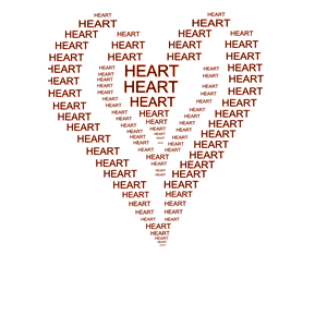 Heart figure done by words