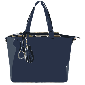 Blue Flat Leather Bag
