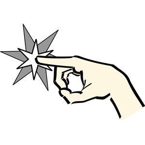 hand pointing at star