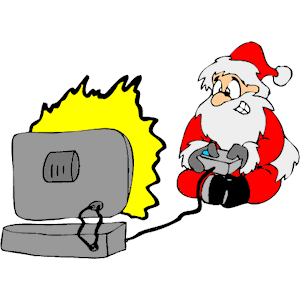 Santa Playing Video Game
