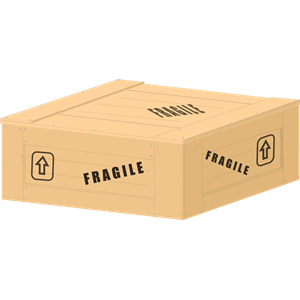 Wood crate w/ writing