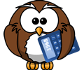 Owl with calculator