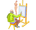 Artist Painting Model