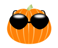 Pumpkin wearing sunglasses