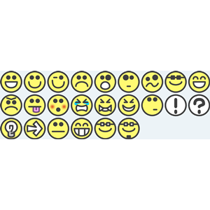 24 flat grin smilies emotion icons emoticons for example for forums