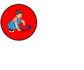 Little Boy Playing With Car In Red Circle