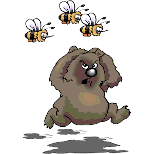 Bear Fleeing Bees