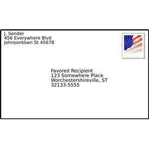 addressed envelope with stamp