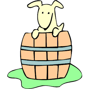 Dog in Barrel