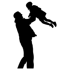Father Playing With Daughter Silhouette