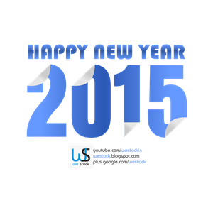 New Year 2015 Blue Colored Sticky Style.