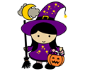 Cute Halloween Witch - Colored