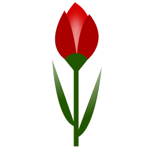 TULIP Simple Red Flower- 3-color- with slight glow