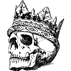 Skull wearing crown