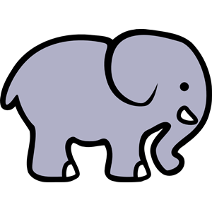 2D cartoon elephant