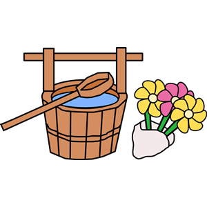 Hakamairi - Bucket and Flowers