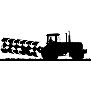 Tractor & Plow Silhouette clipart, cliparts of Tractor & Plow