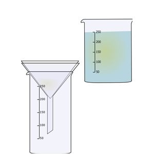 Animation of Filtration of sand and salt and water