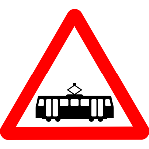 Roadsign tram