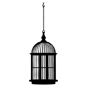 Hanging Bird Cage Silhouette