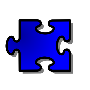 Blue Jigsaw piece 16