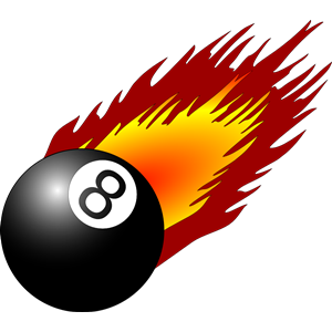 8ball with flames