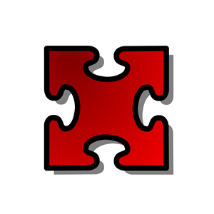 Red Jigsaw piece 03