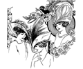 Three Hat Ladies