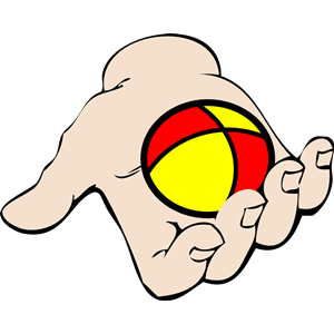 hand with juggling ball
