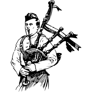 Man playing bagpipes