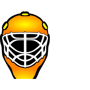 Orange Hockey Goalie Mask