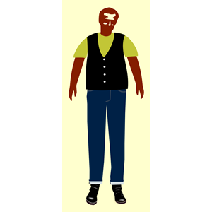Man with T-shirt and vest 02