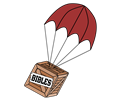 Parachute on Box of Bibles (by DT)