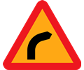 Dangerous bend, bend to right.