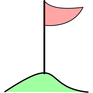 golf flag hole in on green
