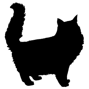Fluffy Cat Silhouette clipart, cliparts of Fluffy Cat Silhouette free